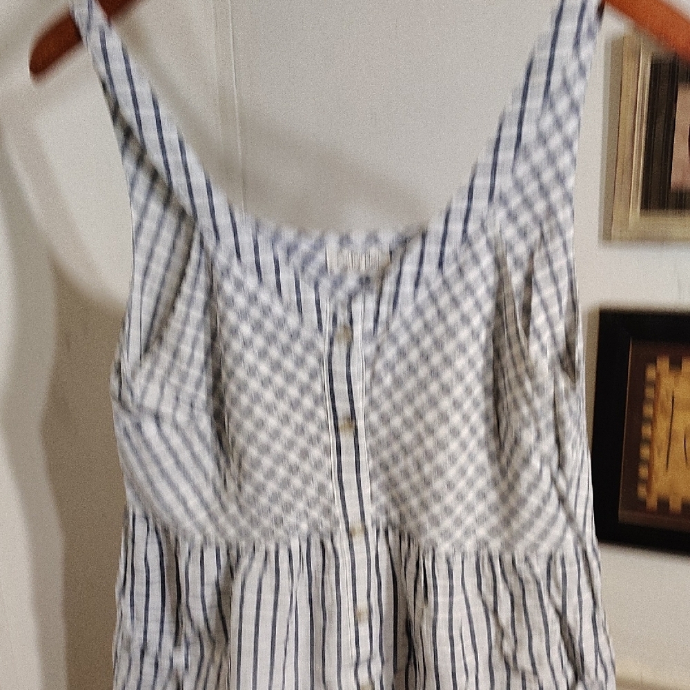 Black and White Smocked Tiered Camisole - Picture 4 of 5